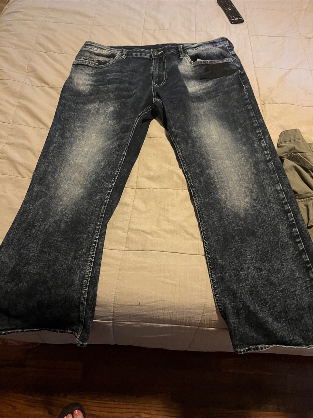Buffalo David Bitton Men's Faded Dark Blue Bootcut Jeans